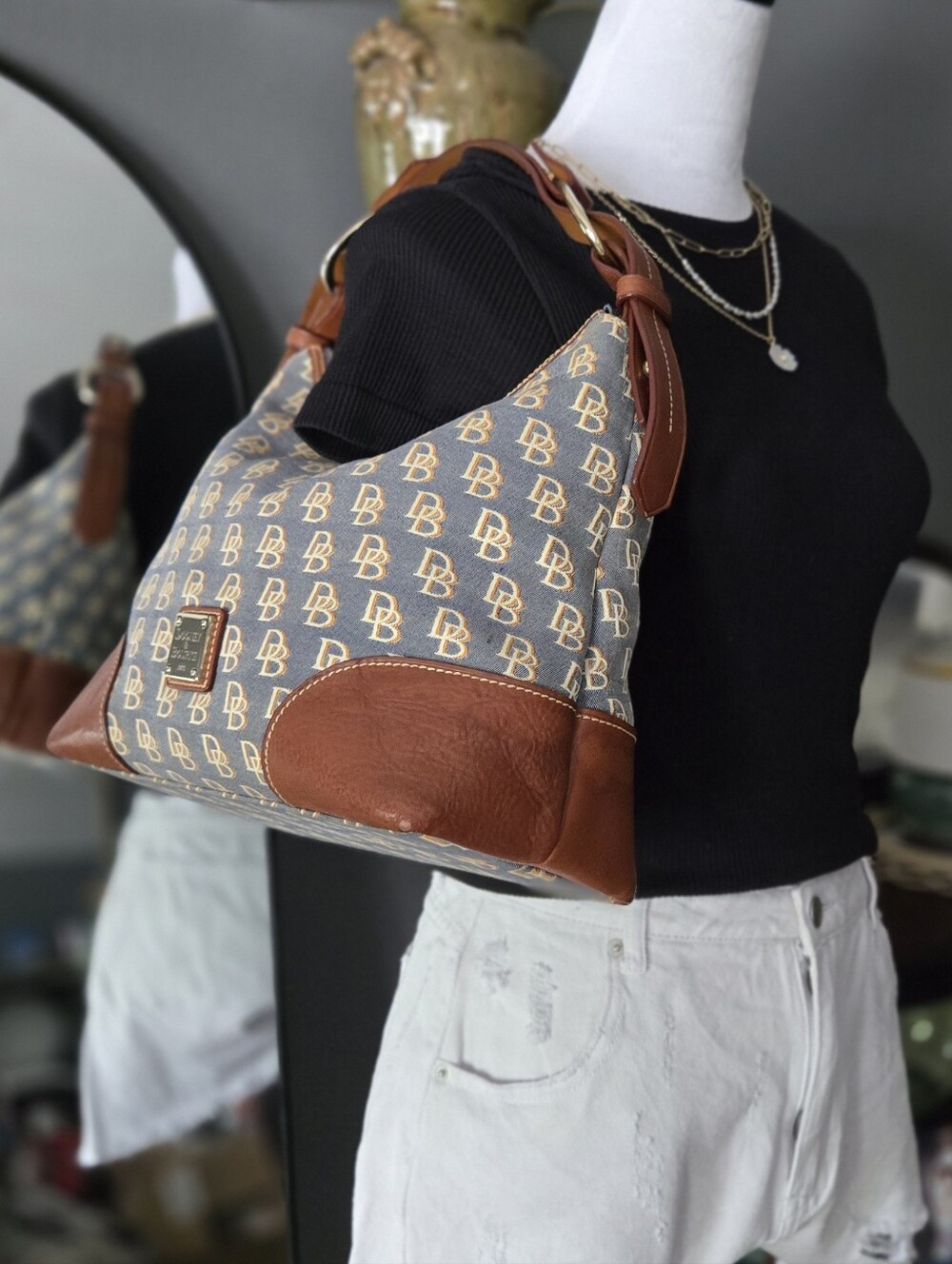 Dooney & Bourke Monogram Gretta Hobo Shoulder Bag - Picture 3 of 10